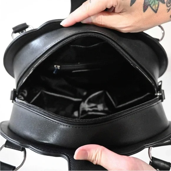 Sourpuss Glitter Pumpkin Purse Black/Pink - Picture 3 of 6